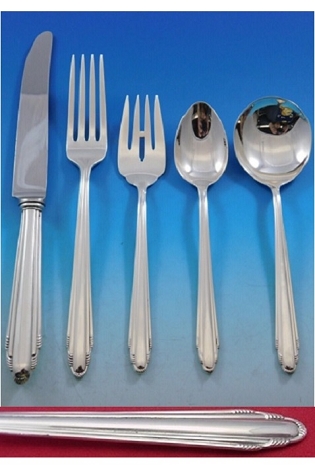Contempora by D&H Sterling Silver Flatware Set For 8 Service 40 Pcs Art Deco